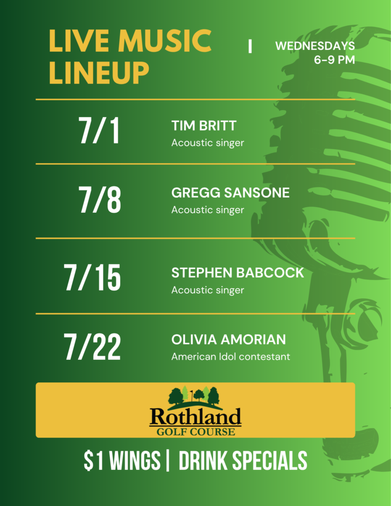 live music july rothland golf course wednesday lineup